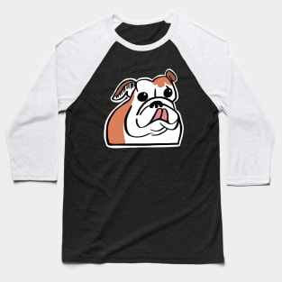 English Bulldog with Tongue Sticking Out Baseball T-Shirt